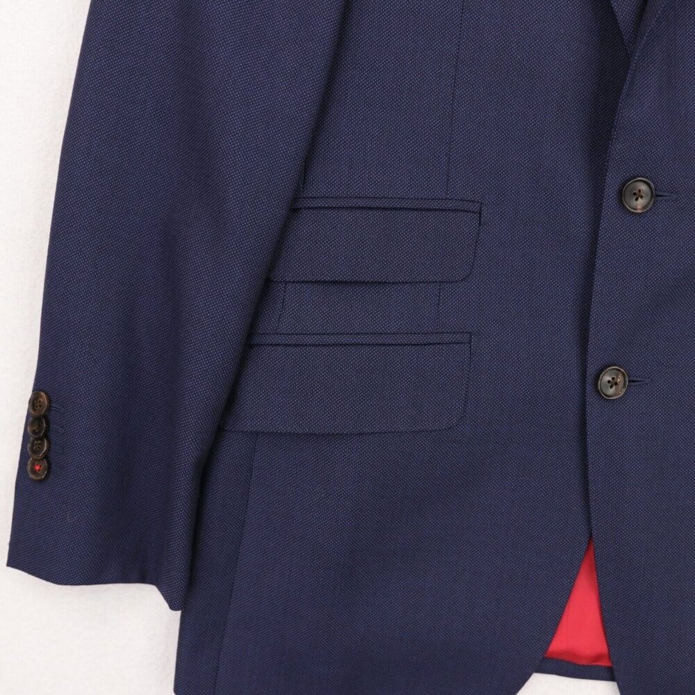 Suitsupply Sienna Ticket Pocket VBC Wool Suit Size 36R Blue Birdseye - Picture 3 of 14